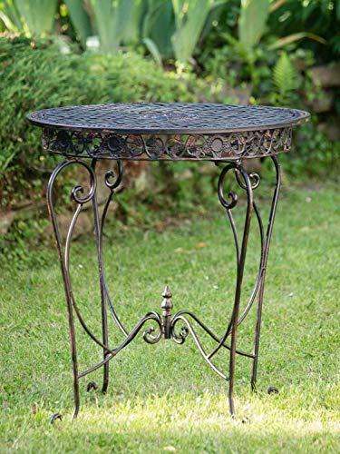 Gartentisch Tisch Eisen Stil Antik Gartenmöbel Garten Eisentisch Rund Im Weinrot 