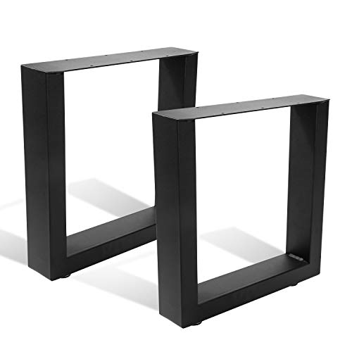 2 schwarze Tischbeine in U-Form Industrie-NUR für unsere Baumstamm Tischplatten