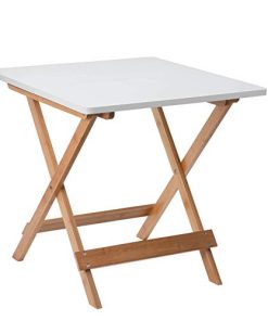 Tisch Holztisch Gartentisch Kaffeetisch achteckig klappbar Eukalyptus Holz Weiß 