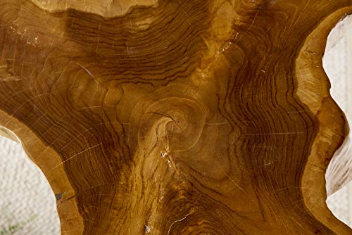 Beistelltisch WILD Baumscheibe mit Jahresringen Teak Couchtisch aus Massivholz 