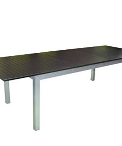 XXL Voll Aluminium Auszieh-Gartentisch Detroit 220/280 x 100 cm mit Synchronauszug von Doppler in anthrazit mit schwarzer Platte